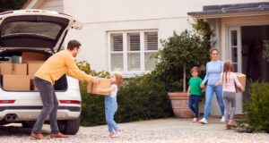 Happy family with good insurance policy